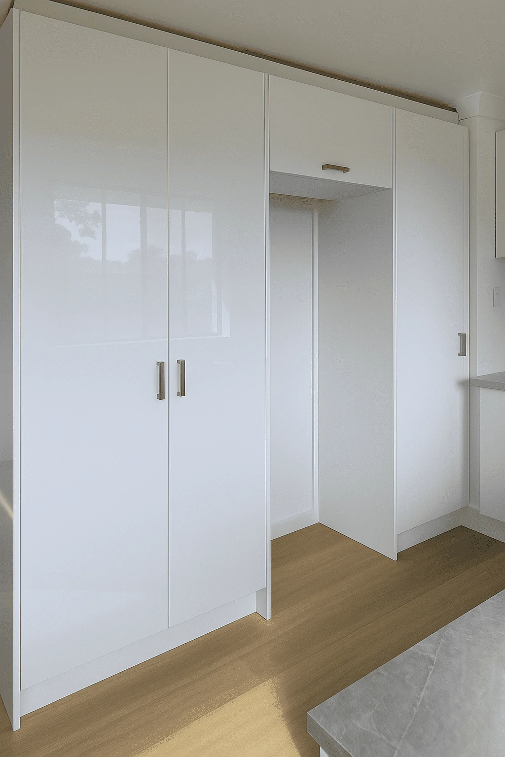 This image captures our recent bathroom renovation brand new modern washbasin with a  white sink, and beautiful new mirror
